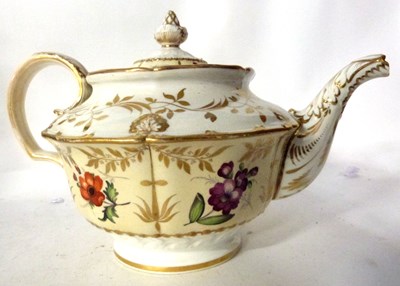 Lot 124 - Mid 19th century English porcelain tea pot...