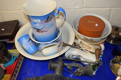 Lot 574 - Wash basin and jug with matching chamber pot,...