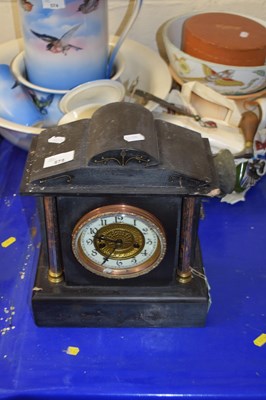 Lot 575 - Slate mantel clock