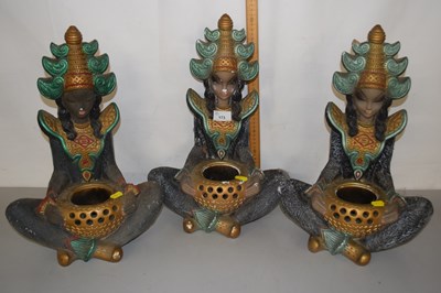 Lot 173 - A set of three retro plaster work jardinieres...