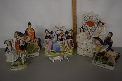 Lot 181 - Group of Staffordshire flat back figures