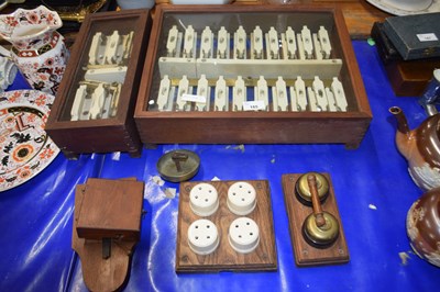 Lot 185 - Group lot of vintage glass fronted fuse boxes...