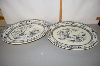 Lot 188 - Two Victorian Hong Kong pattern oval meat plates