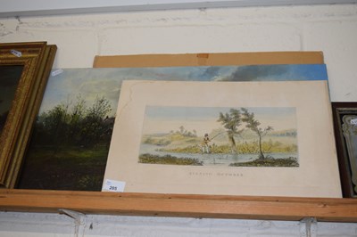 Lot 205 - Mixed Lot: Unframed coloured prints of fishing...