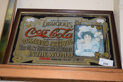 Lot 206 - Small Coca Cola advertising mirror