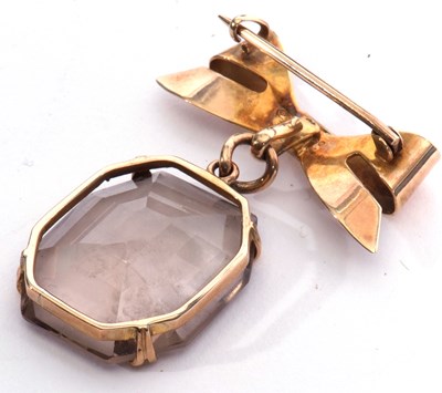 Lot 179 - Faceted crystal brooch pendant, the...