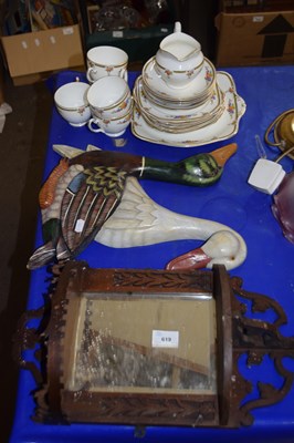 Lot 619 - Mixed Lot: Tea wares, wooden frame wall...