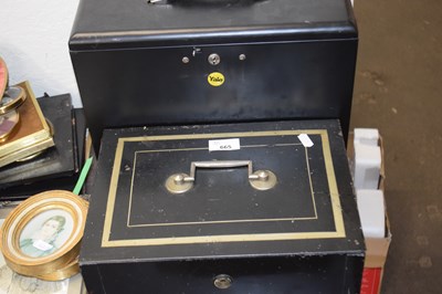 Lot 665 - Two metal strong boxes