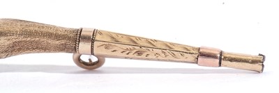 Lot 185 - Vintage gilt metal pencil/pendant, the handle...