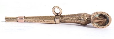 Lot 185 - Vintage gilt metal pencil/pendant, the handle...
