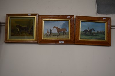 Lot 724 - Three prints of racehorses, framed