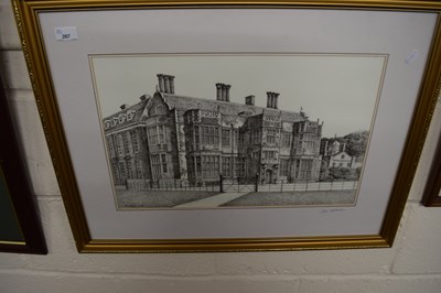 Lot 267 - Chris Hutchins, monochrome print of Felbrigg Hall