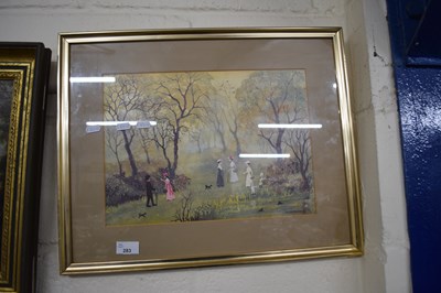 Lot 283 - Helen Bradley, coloured print, framed and glazed