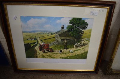 Lot 291 - Kevin Walsh, Lanes End, coloured print, framed...