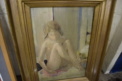 Lot 297 - Felicity Taylor, study of a nude, oil on board