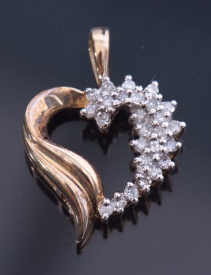 Lot 197 - Modern diamond set heart pendant of open work...