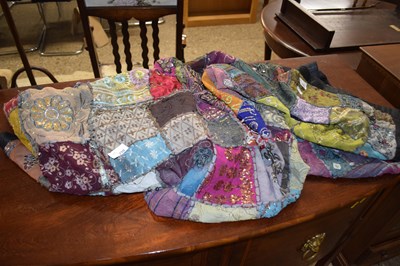 Lot 250 - A patchwork and sequinned bedspead or table cloth