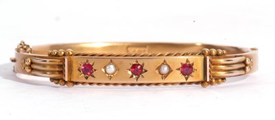Lot 200 - Antique ruby and seed pearl hollow hinge...