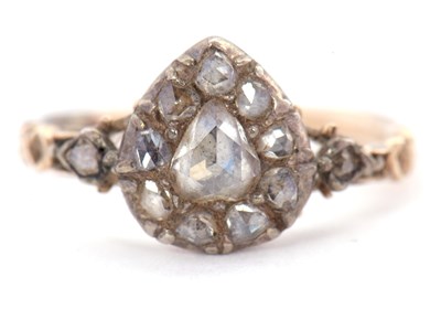 Lot 38 - A 19th century diamond ring, the pear shape...