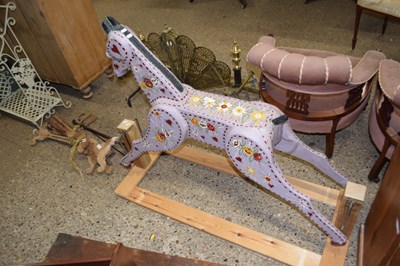 Lot 333 - Floral painted rocking horse