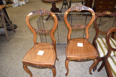 Lot 353 - A pair of hard seated cabriole leg walnut...