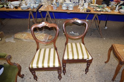 Lot 354 - Pair of Victorian mahogany balloon back dining...