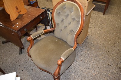 Lot 366 - A Victorian button back armchair