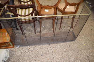 Lot 381 - 19th Century brass and mesh nursery fire guard,...