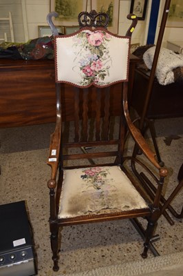 Lot 267 - A late 19th Century floral upholstered and...