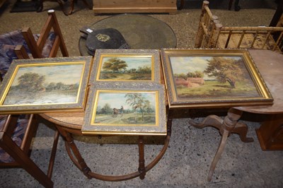 Lot 393 - Group of four 20th Century oil on board...