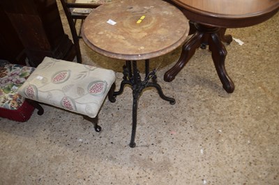 Lot 406 - Small pub table with circular hardwood top and...