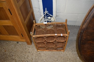 Lot 412 - Wicker work wine rack and a small two tier...