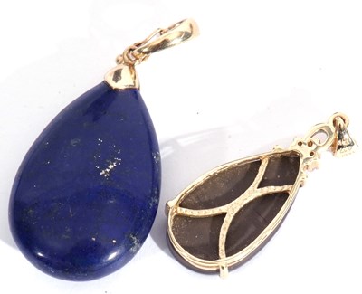 Lot 218 - Mixed Lot: lapis lazuli drop pendant with a...
