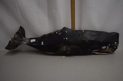 Lot 35 - A large painted model whale marked to the...