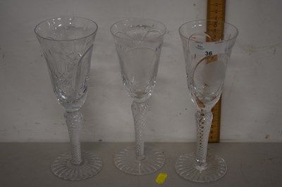 Lot 36 - Group of three contemporary crystal glasses...