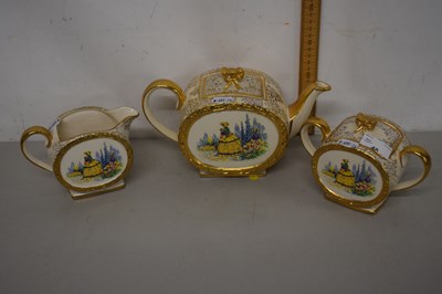 Lot 48 - A Sadler gilt tea set decorated with panels of...