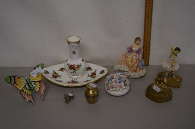 Lot 101 - Mixed Lot: Various figuringes, brass table...