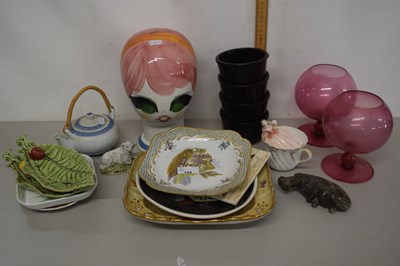 Lot 102 - Mixed Lot: Mid Century novelty porcelain head,...