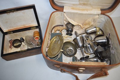 Lot 104 - A suitcase containing various small goblets,...