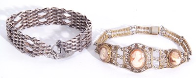 Lot 236 - Mixed Lot: silver gate bracelet together with...