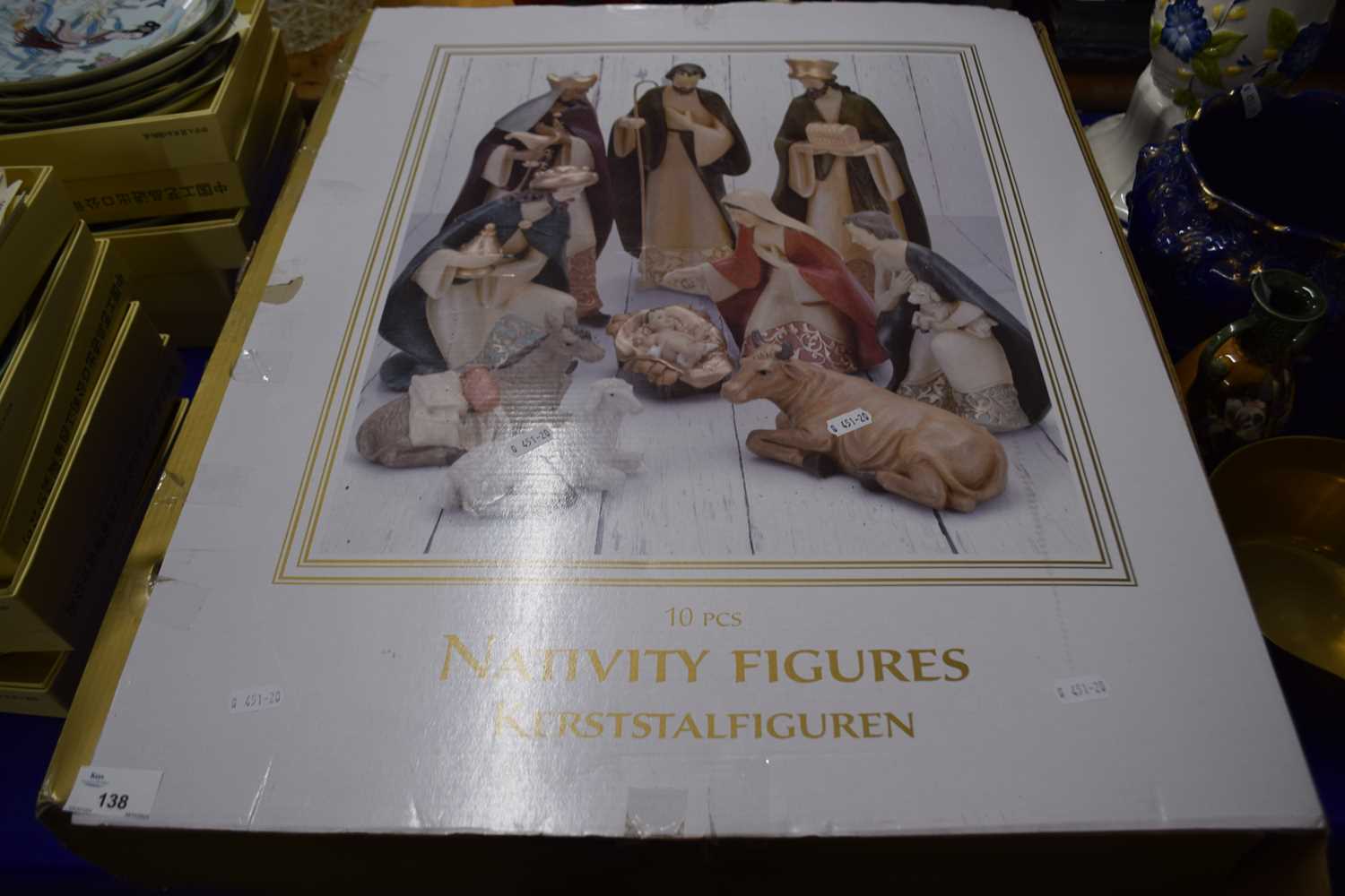 Lot 138 - A large boxed nativity set