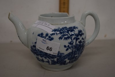 Lot 66 - 19th Century English blue and white teapot...