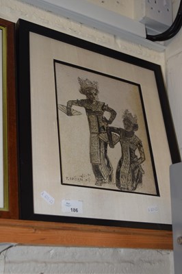 Lot 186 - Modern Indonesian study of two figures signed...