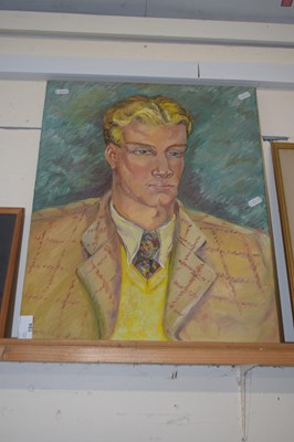 Lot 194 - Oil on canvas portrait of a  gent in tweed jacket