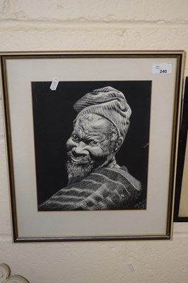 Lot 240 - J H Howard, study of a tribal man, framed and...