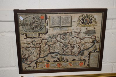 Lot 243 - Norden, coloured map of Sussex, framed and glazed