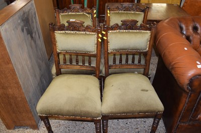 Lot 258 - Set of four late Victorian dining chairs