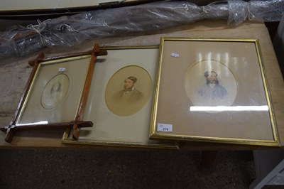 Lot 279 - A group of three framed portrait photographic...