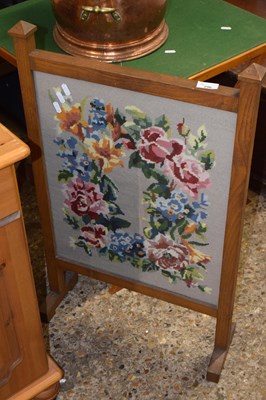 Lot 296 - An oak framed fire screen