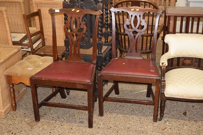 Lot 305 - Pair of Georgian mahogany dining chairs